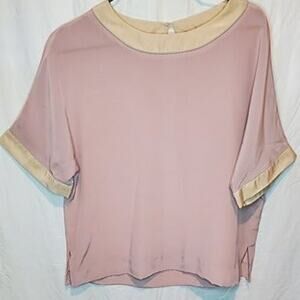 Vintage Wilroy Sport Women’s Blush Pink Crop Top Short Sleeve Size 8